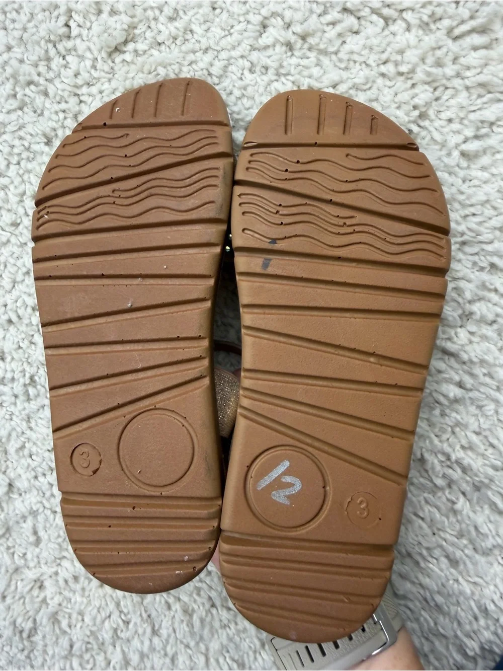 Crystal Embellished Girls' Sandals Sz 3